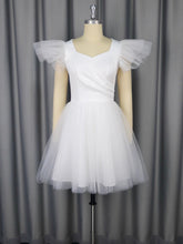 Elegant Mesh High Waist Mini Party Bridal Dress